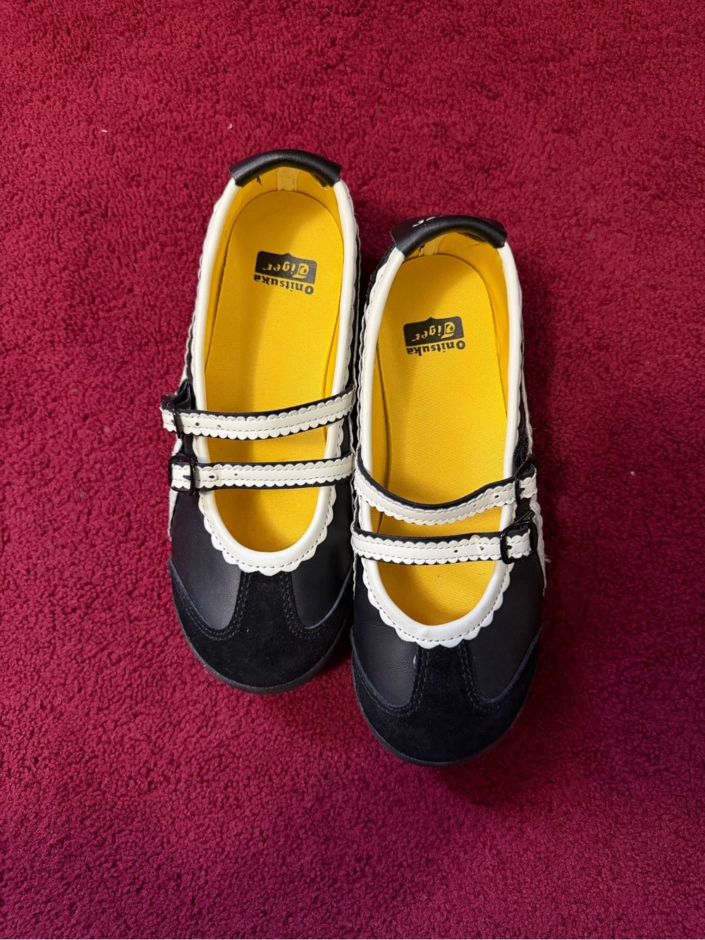 Black and White Double-Strap Mary Jane